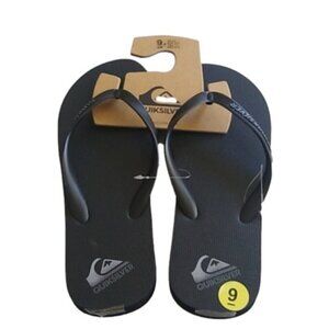 Quiksilver Men's Black Flip Flop Sandals, size 9
